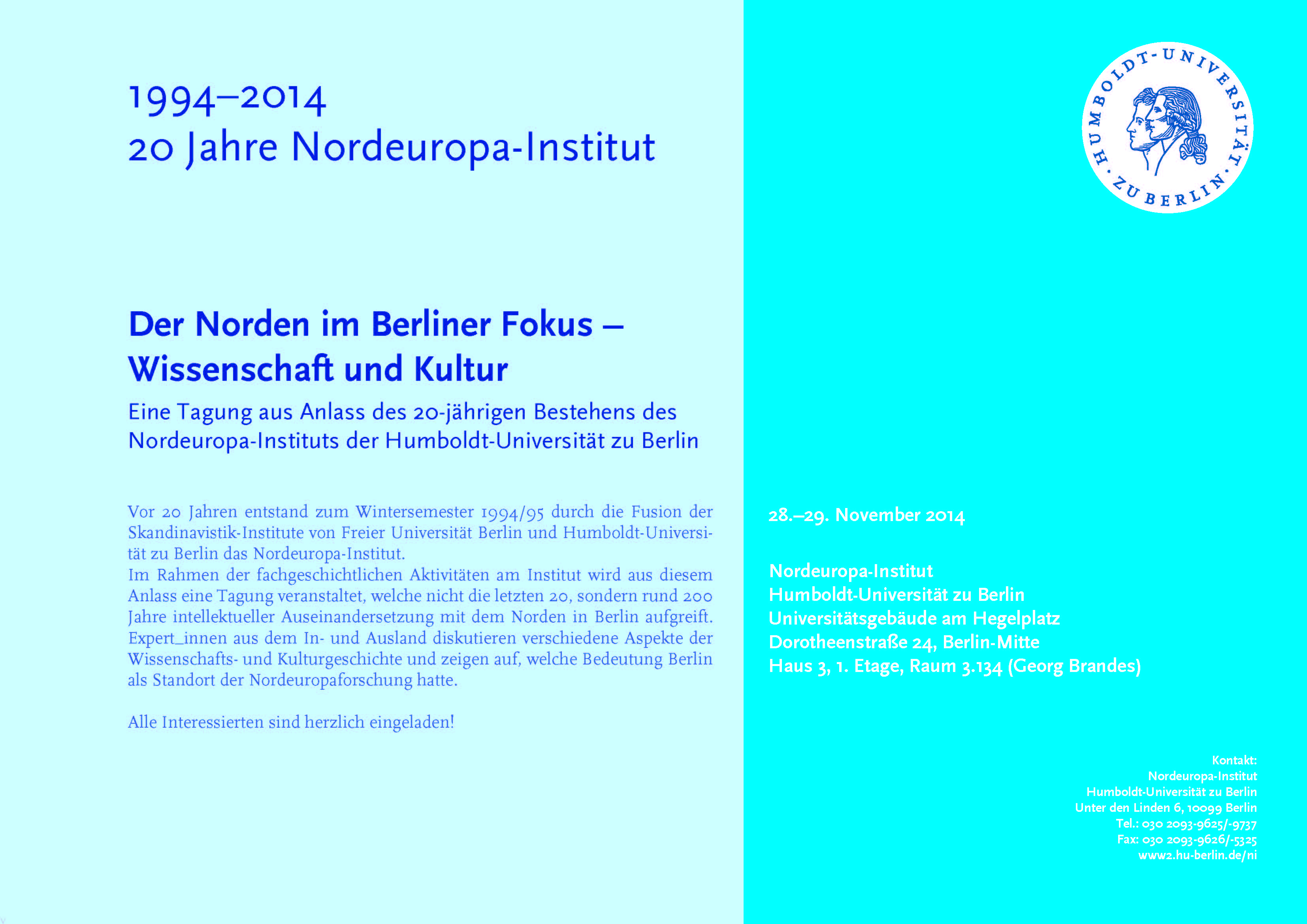 Tagungsankündigung 2014
