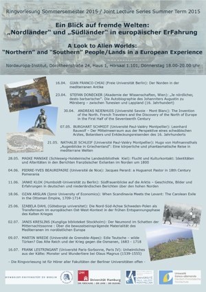 Ringvorlesung Ein Blick auf fremde Welten: ›Nordländer‹ und ›Südländer‹ in europäischer ErFahrung
